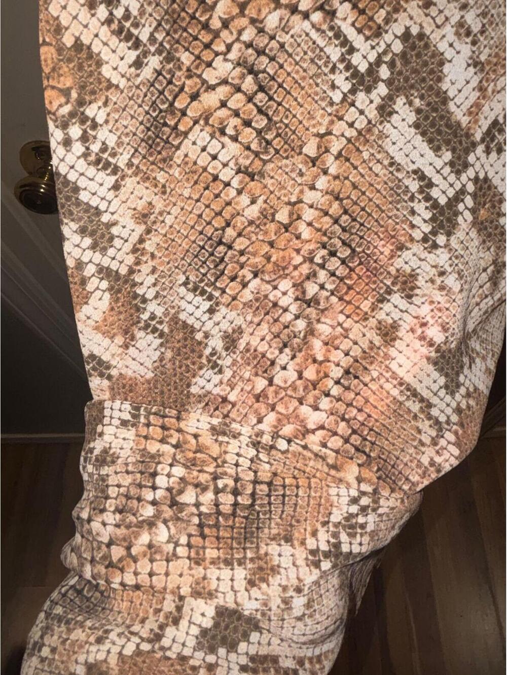 Guess Snake Print Long Sleeve Maxi Dress Side Slit Small NWOT - Picture 7 of 10